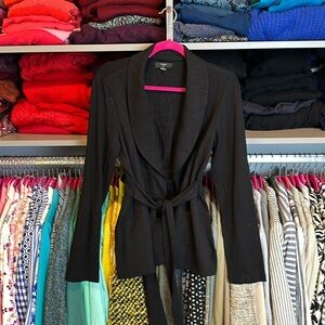 Tahari black cardigan with front tie size S